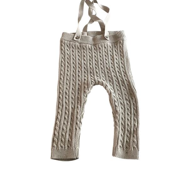 George Boys Ecru Neutral Cable Knit Sweater Matching Set Outfit Size 9-12 months - Picture 5 of 7